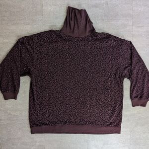 American Eagle Medium Plum Jegging Fit Sweatshirt Turtleneck Oversized Womans